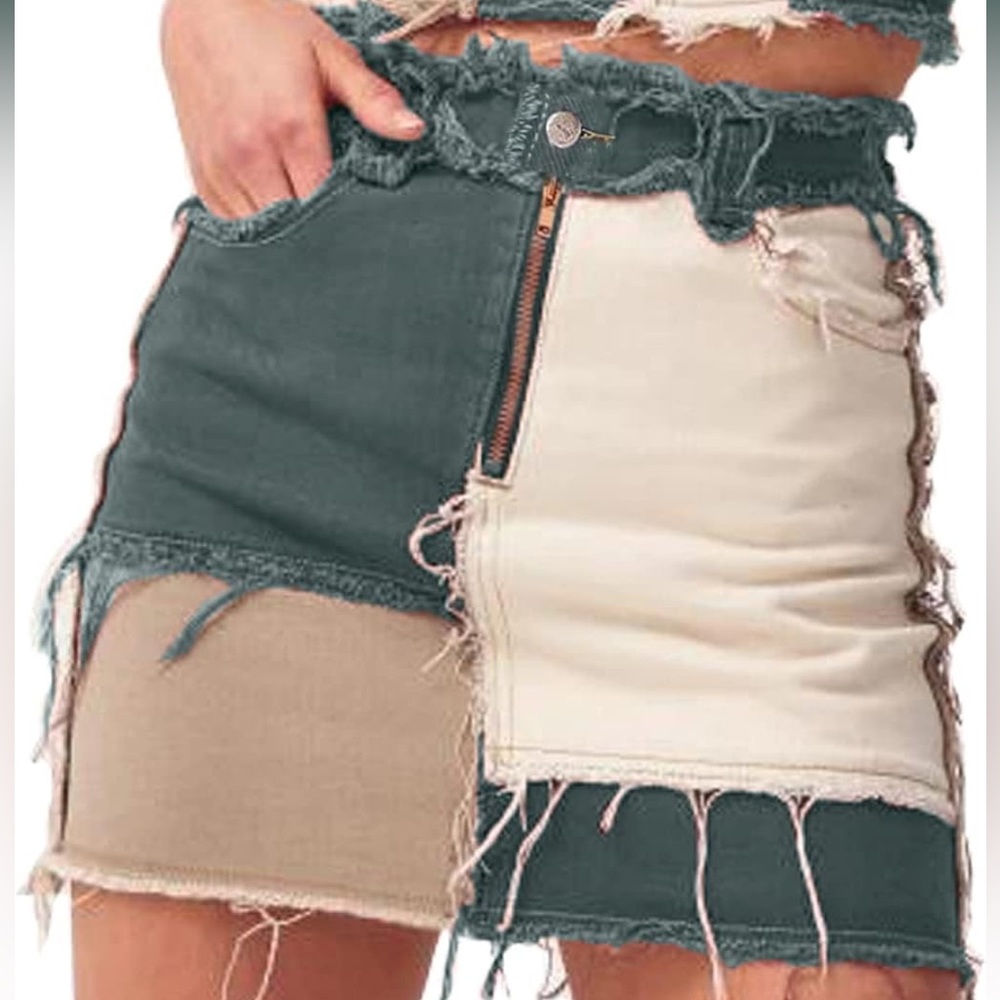 Patchwork Mini Skirt